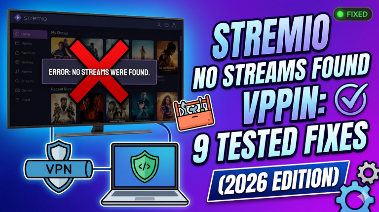 Stremio no streams were found vpn: 9 Tested Fixes (2026)
