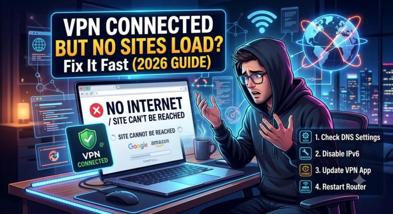 VPN Connected But No Sites Load? Fix It Fast (2026 Guide)