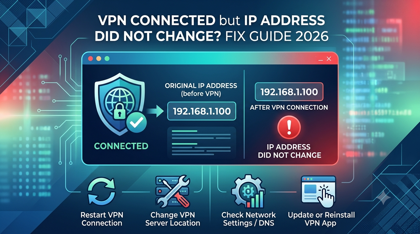 VPN Connected but IP Address Did Not Change? Fix Guide 2026