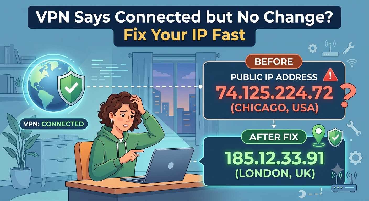 VPN Says Connected but No Change? Fix Your IP Fast