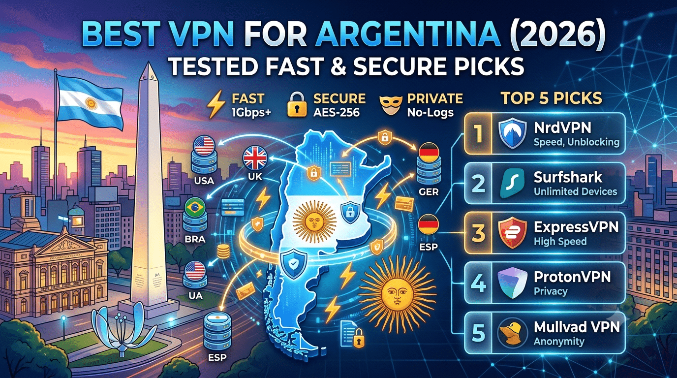 Best VPN for Argentina (2026): Tested Fast & Secure Picks