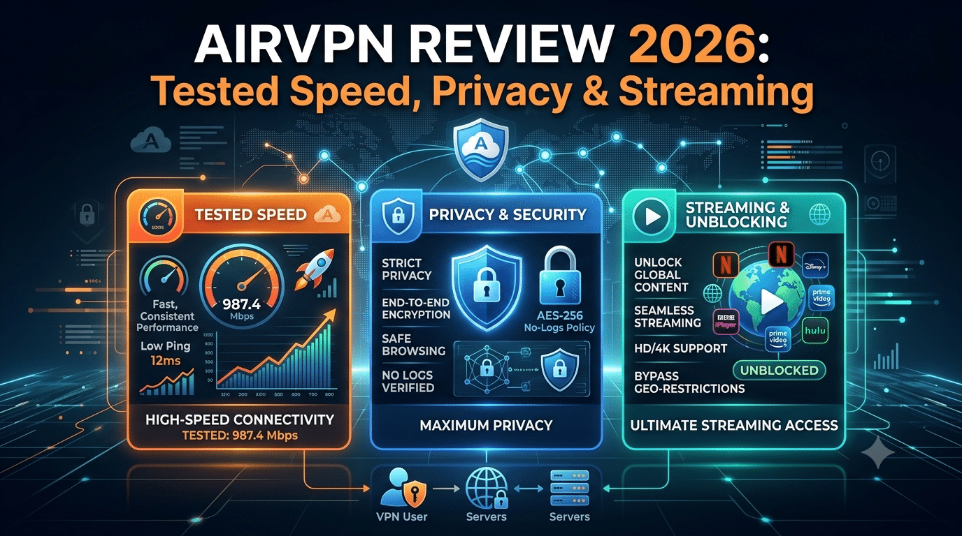 airvpn review 2026: Tested Speed, Privacy & Streaming